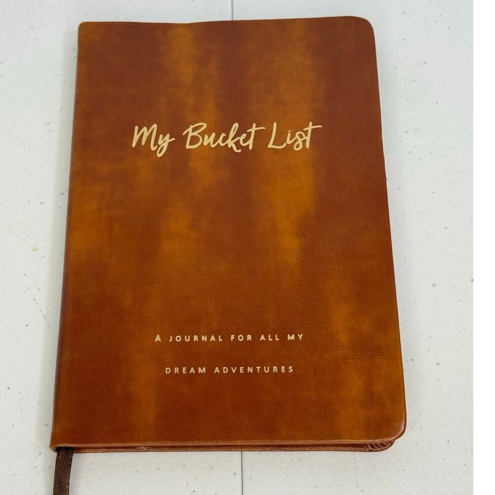 My Bucket List Journal Faux Leather Adventure Notebook Brown Gift Book